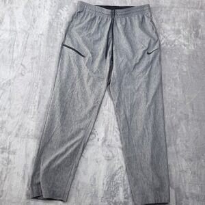 Nike Dri-FIT Mens XXL Gray Heathered Training Jogger Pants Zipper Pocket